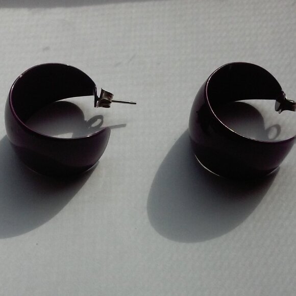 Purple Pierced Earrings 1 Inch Perfect - Picture 2 of 4